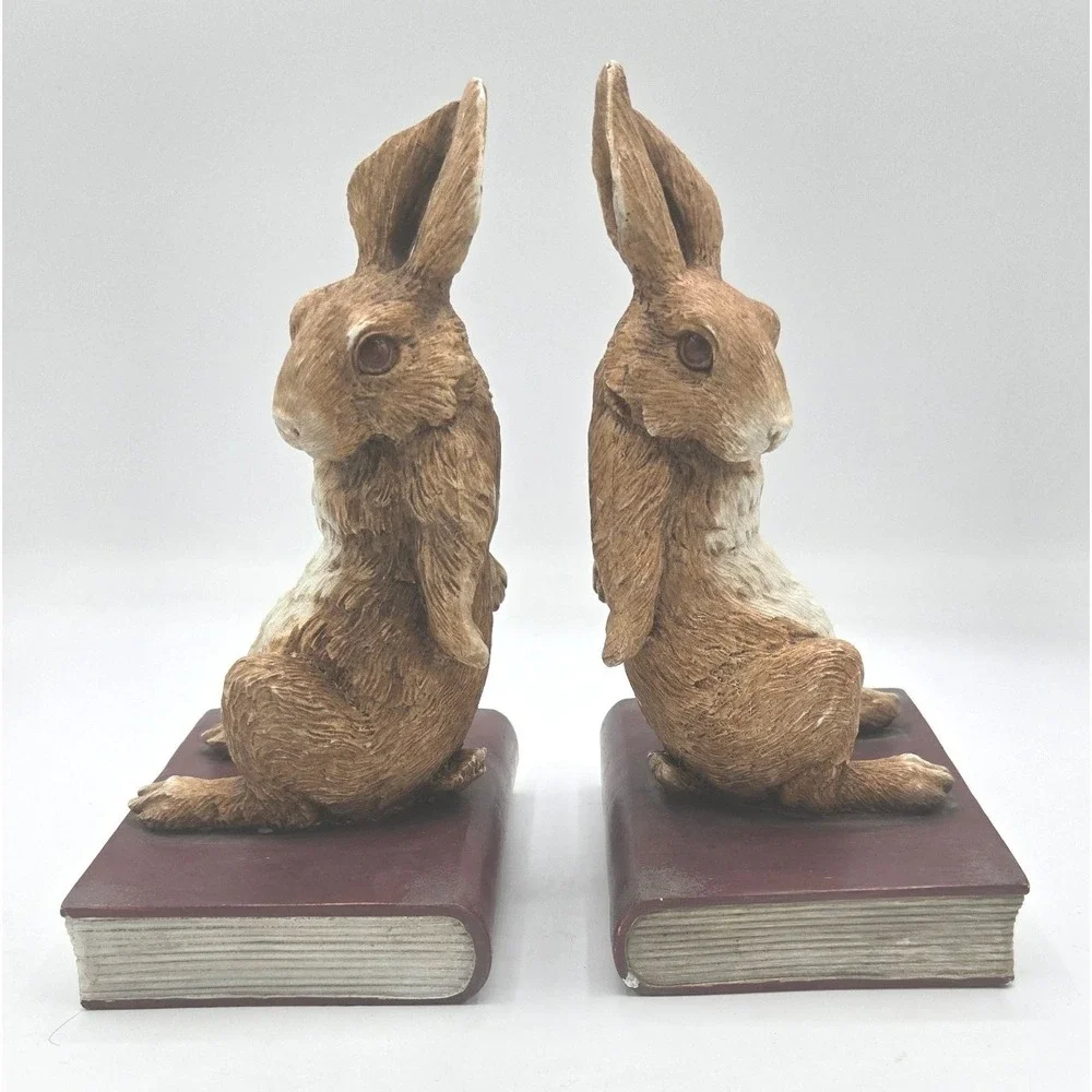 Ebros‎ Gift Realistic Rabbit Bookends (Polyresin)